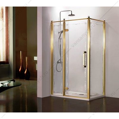 Душевое ограждение 120х90 L Azario ONTARIO, стекло 8мм с узором, профиль золото глянц. AZ-NBB1231-L 900 GOLD AZARIO (Россия/Китай) купить в Тюмени (Ван Саныч™)